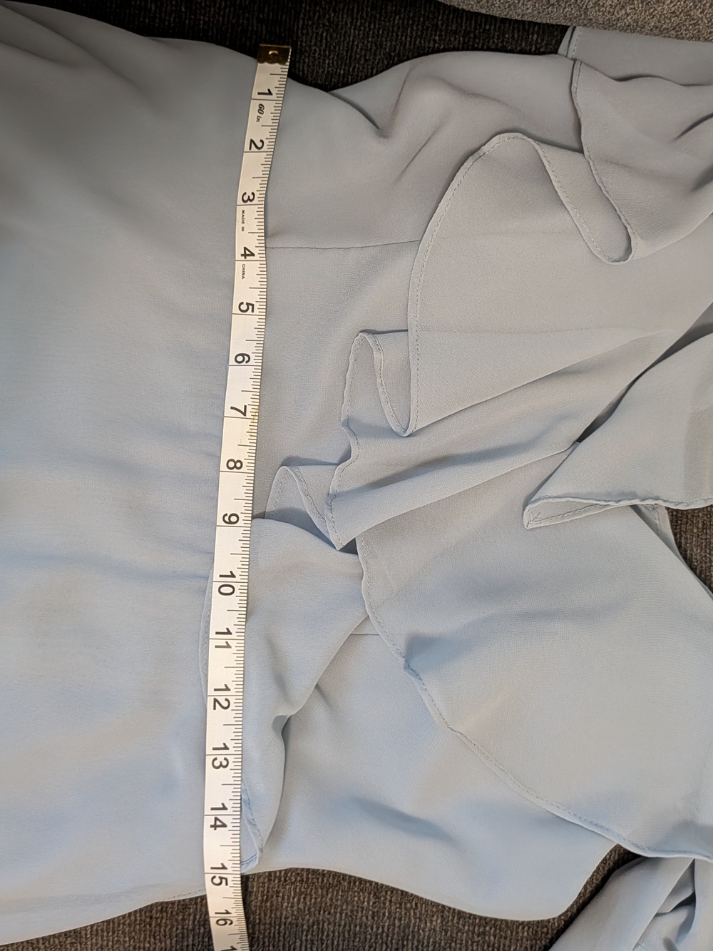 Soft Blue Ruffle High-Low Spaghetti Strap Dress - Picture 3 of 6